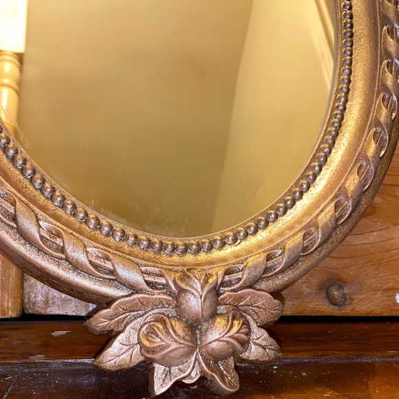 Rustic Detailed Gold Finish Mirror - Picture 3 of 4
